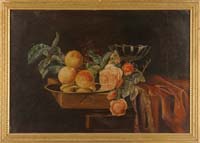 Appraisal: CAMUBI European th Century STILL LIFE WITH FRUIT AND ROSES