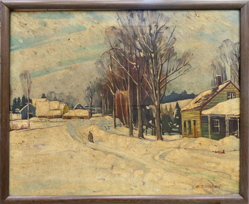 Appraisal: A T HIBBARD USA - WINTER LANDSCAPE OIL Attributed to