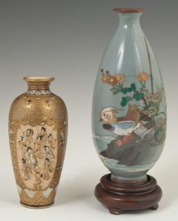 Appraisal: Two Japanese Vases consisting of a Ginbari cloiso Two Japanese