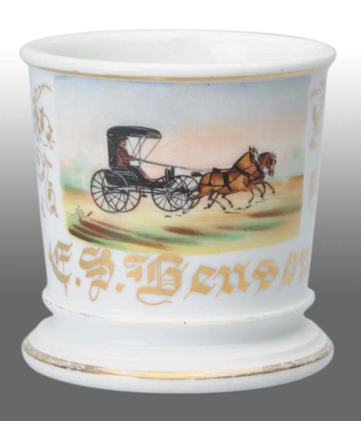 Appraisal: Horse-Drawn Buggy Occupational Shaving Mug Description Marked T V France