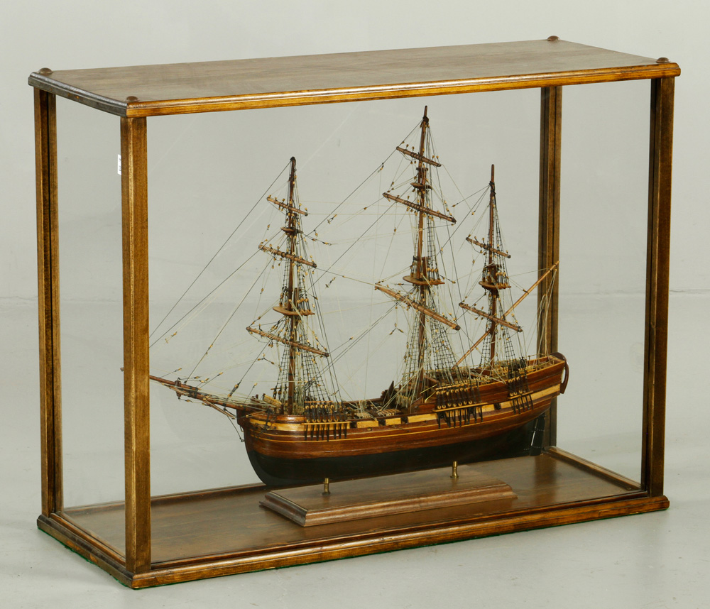 Appraisal: - Cased Ship Model of Endeavour Cased Ship Model of