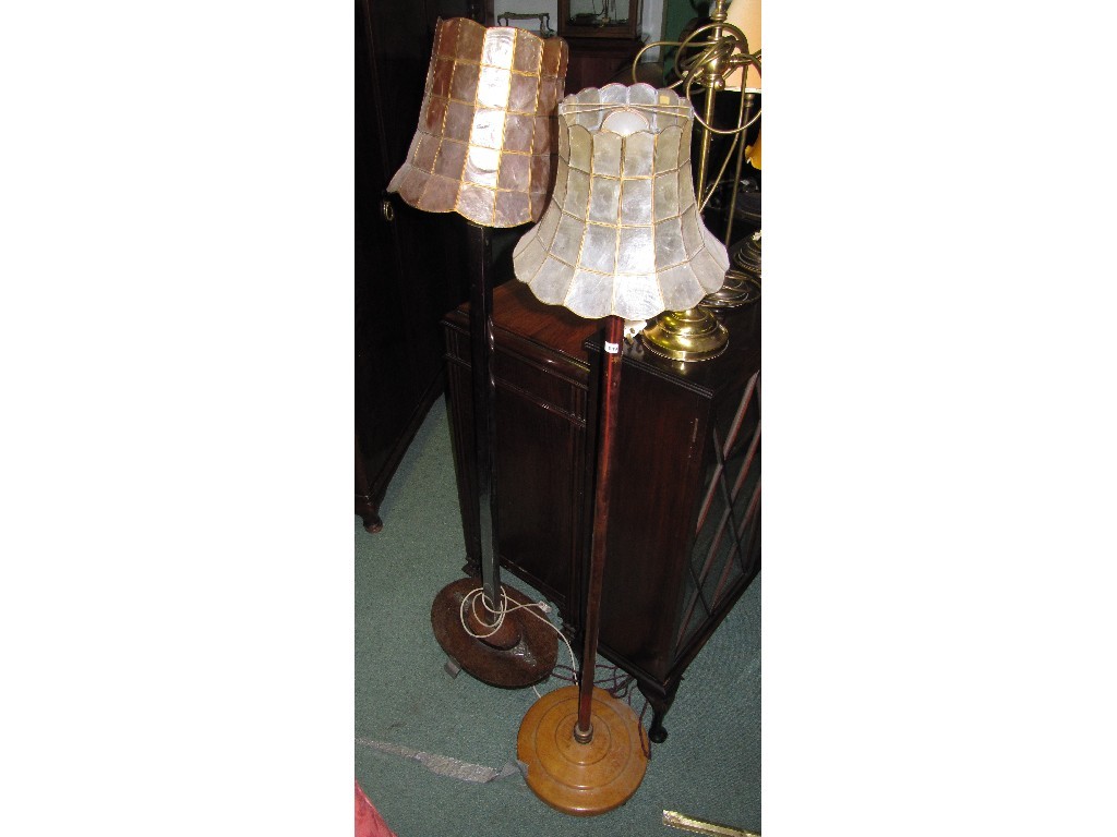 Appraisal: Two floor lamps with shades