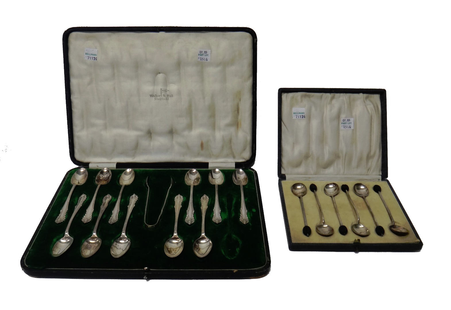 Appraisal: Eleven silver coffee spoons Sheffield and a matching pair of