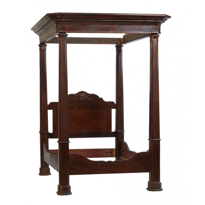 Appraisal: American Carved Mahogany Full Tester Bed th c probably New