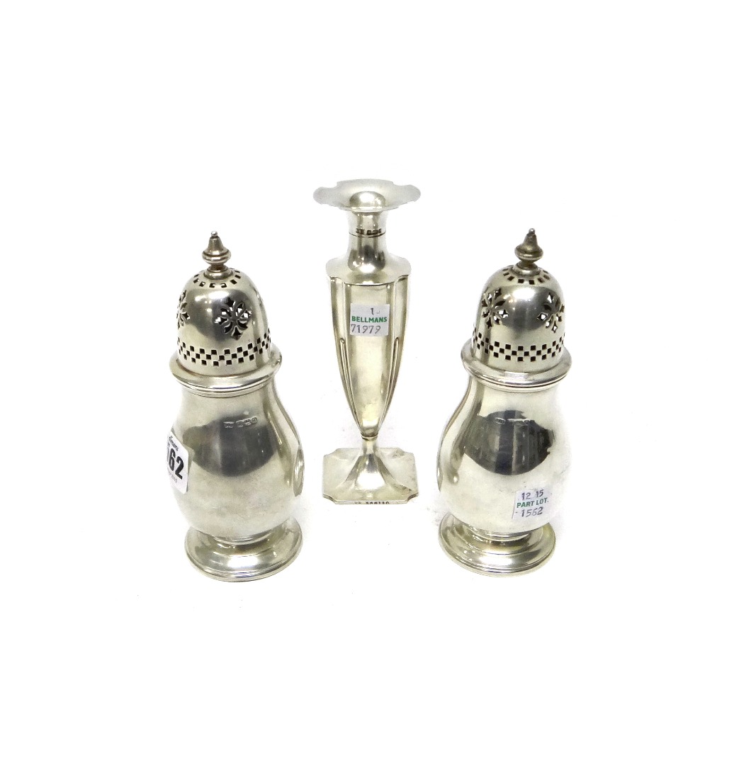 Appraisal: Silver and silver mounted wares comprising a pair of baluster