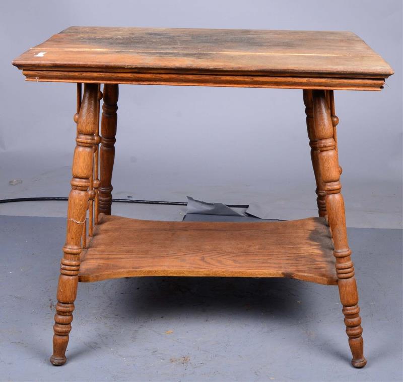 Appraisal: Vintage Wood Stick and Ball Table Short older table with