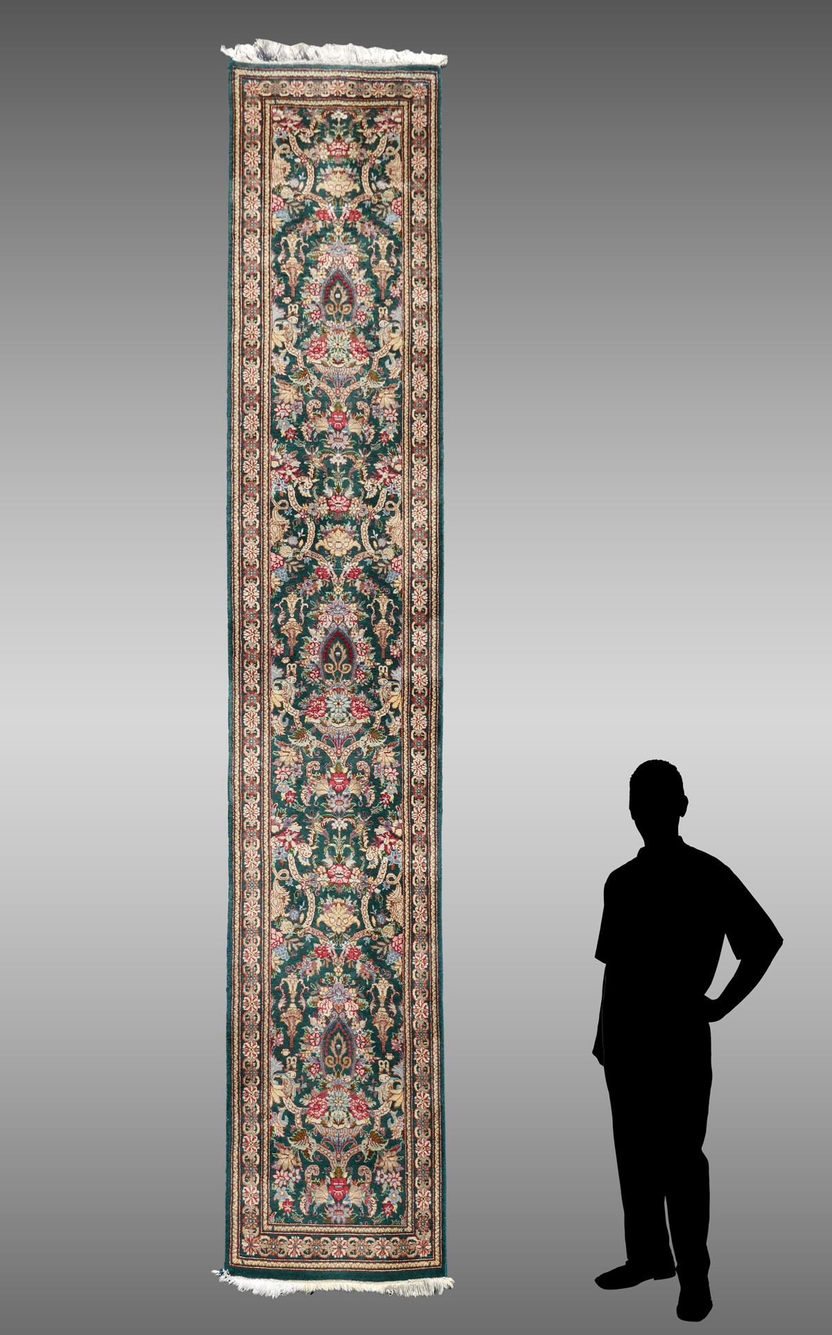 Appraisal: PERSIAN HAND KNOTTED WOOL RUNNER ' '' X ' ''