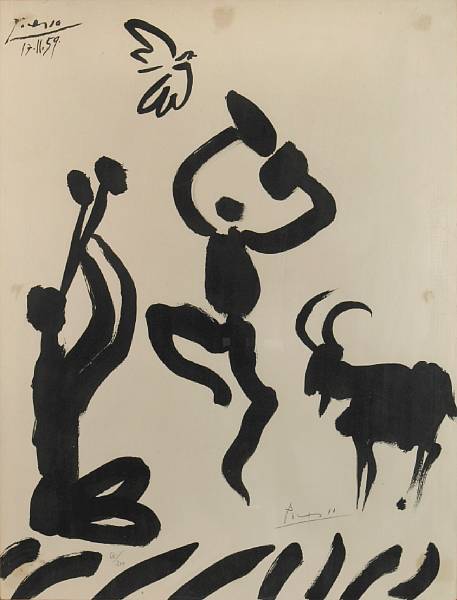 Appraisal: After Pablo Picasso Spanish - Musicien Danseur Ch vre et