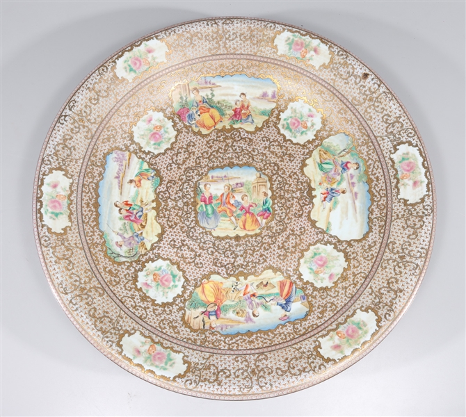 Appraisal: Large and elaborate Famille Rose porcelain charger the interior and