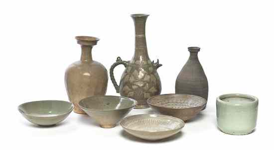 Appraisal: A Collection of Korean Ceramic Vessels containing a handled ewer