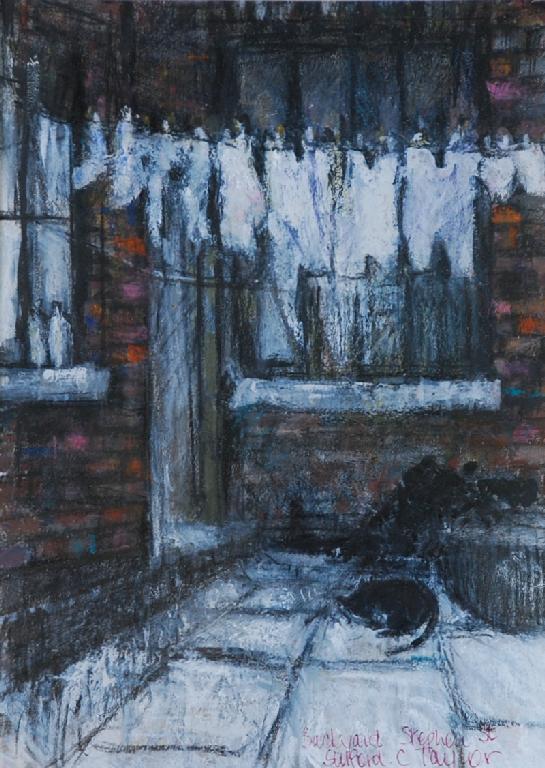 Appraisal: CONSTANCE TAYLOR b PASTEL Backyard Stephen Street Salford signed x