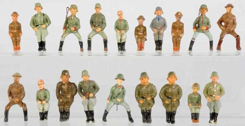 Appraisal: Lot of Composition Seated Toy Soldiers Lionel and Elastolin Condition