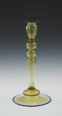 Appraisal: A Steuben Frederick Carder Venetian Glass Candlestick Apprx - H