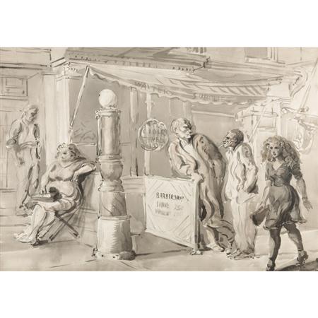 Appraisal: Reginald Marsh American - Apple Cider Tavern A Double-Sided Work