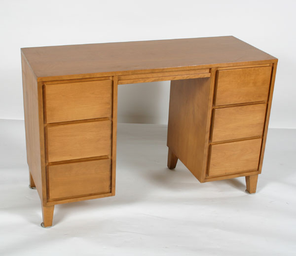 Appraisal: Conant Ball kneehole desk designed by Russel Wright six side