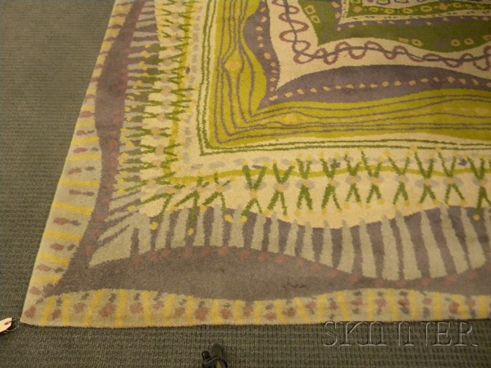 Appraisal: Alexander Smith Wool Carpet abstract design in green cream mauve