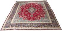 Appraisal: Kerman Carpet ca 's Ruby red central panel features an