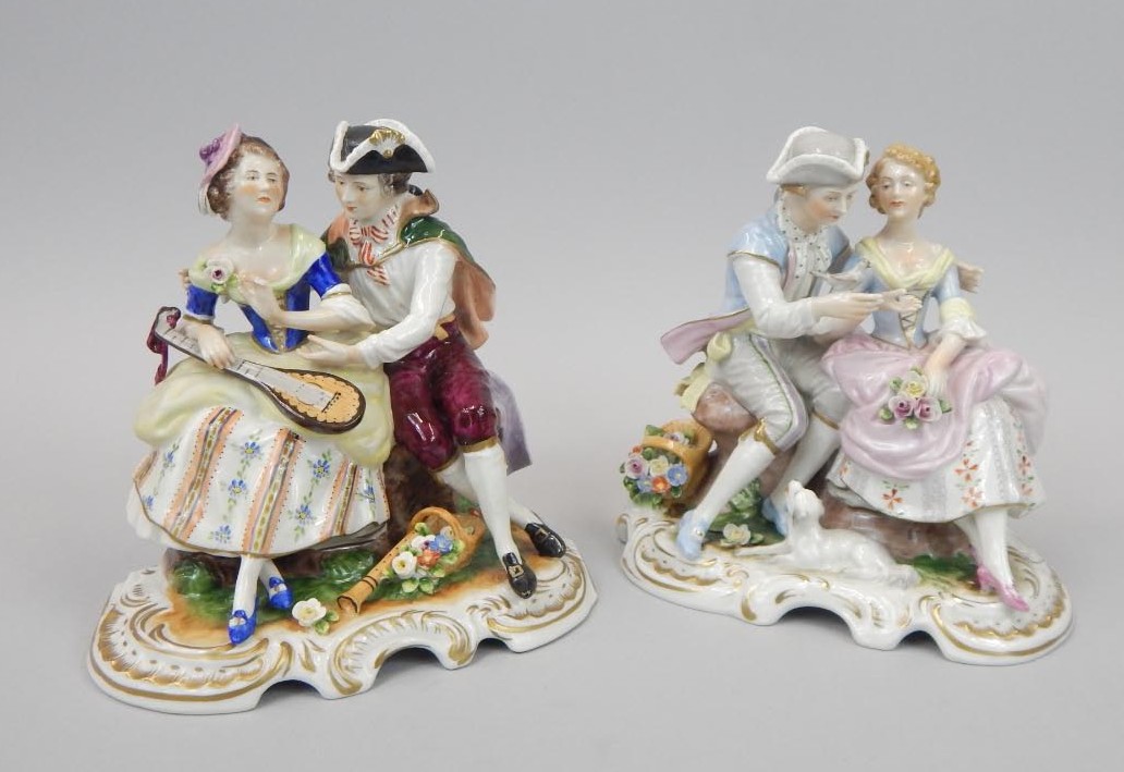 Appraisal: A pair of thC German figure groups each in the