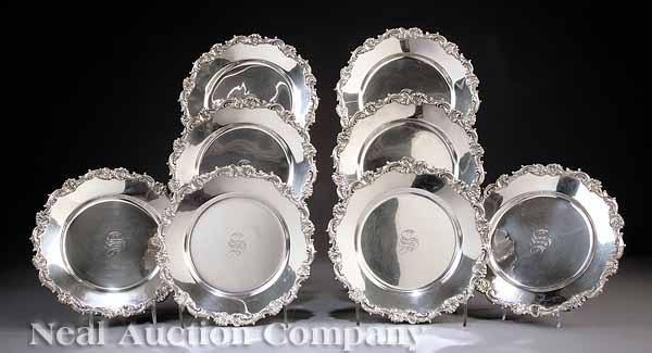 Appraisal: A Set of Eight American Sterling Silver Plates retailed by