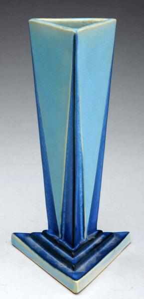 Appraisal: Roseville Futura Small Blue Triangle Vase No chips or repairs