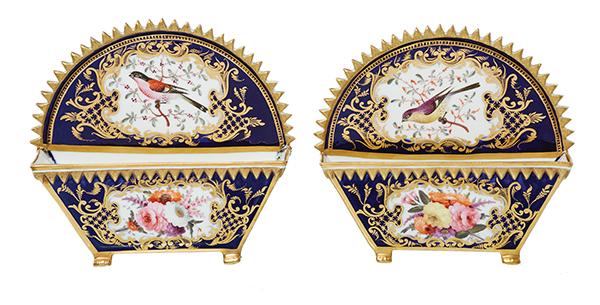 Appraisal: A RARE PAIR OF COALPORT PORCELAIN LETTER RACKS CIRCA Of