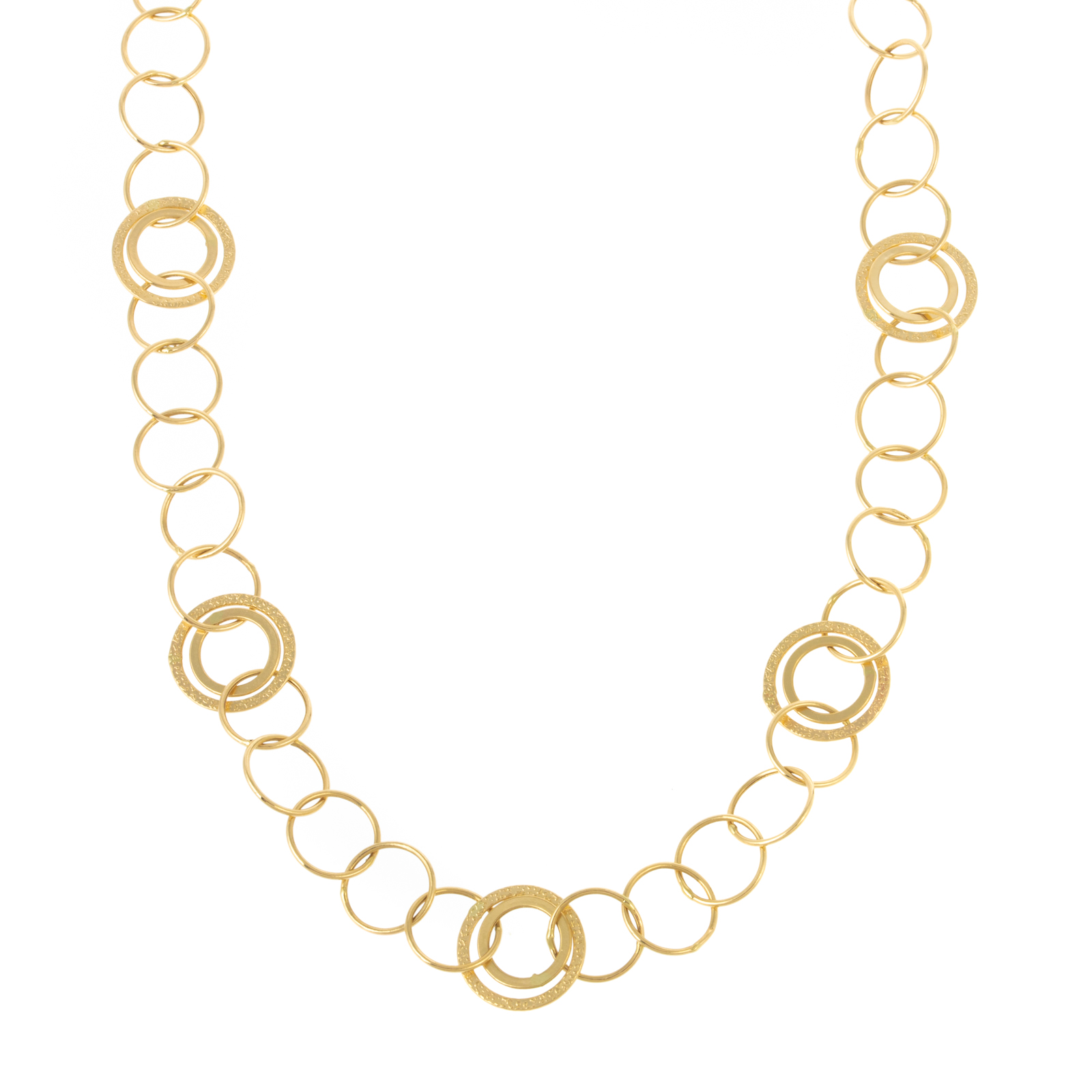 Appraisal: A TEXTURED OPEN CIRCLE NECKLACE IN K K yellow gold