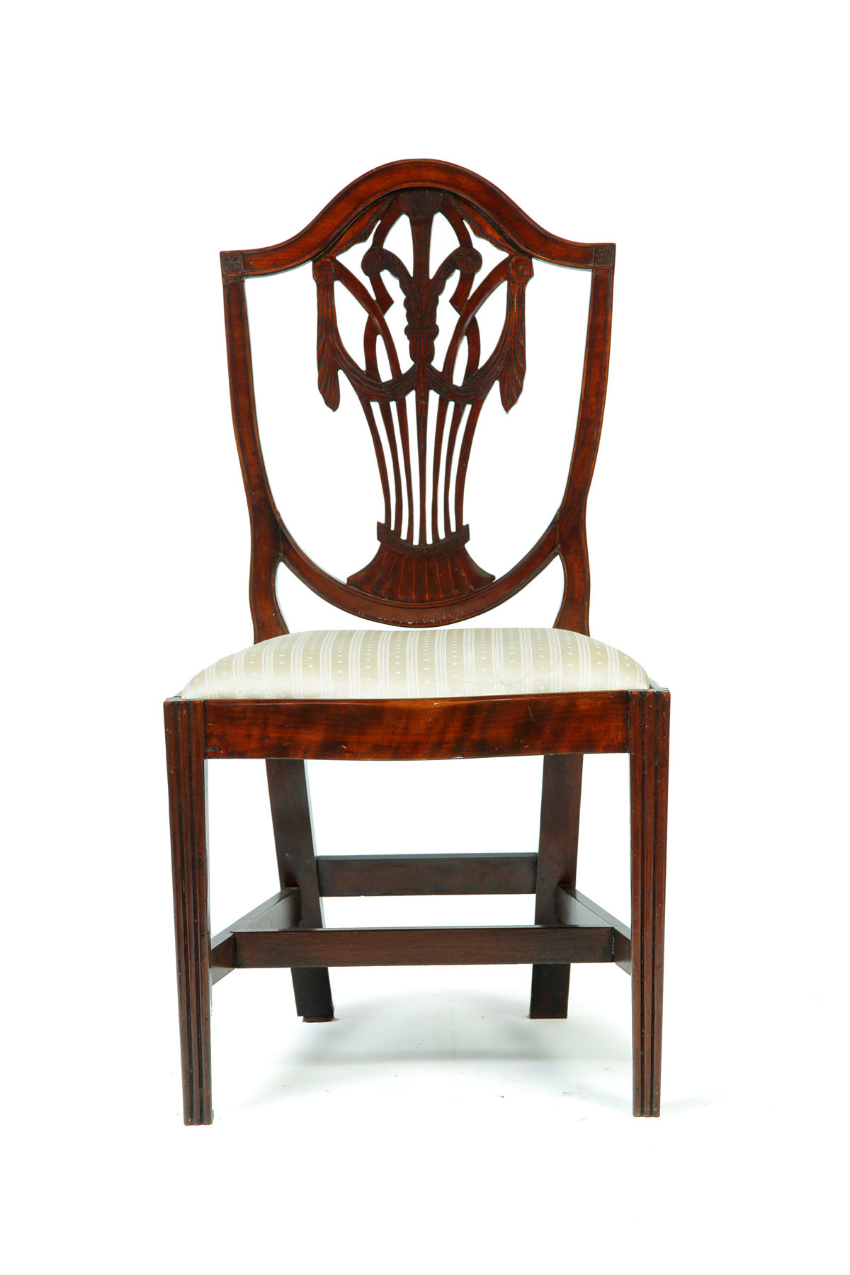 Appraisal: HEPPLEWHITE-STYLE SHIELD-BACK CHAIR Late th-early th century mahogany Shield back