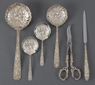 Appraisal: S Kirk Son sterling Repousse hostess pieces Six piece grouping