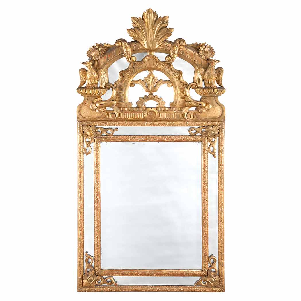 Appraisal: Early Louis XV Style Gilt-Wood Mirror The rectangular mirror plate