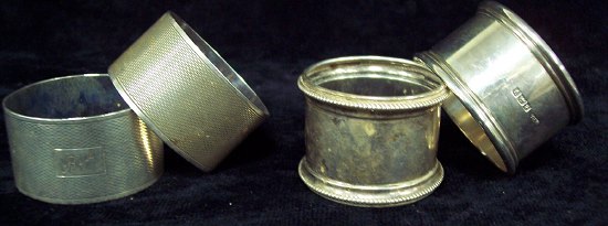 Appraisal: Four napkin rings various