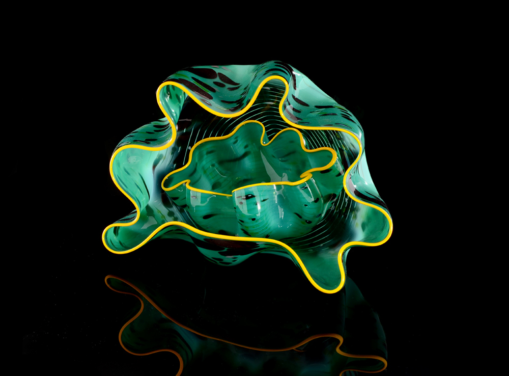 Appraisal: CHIHULY Dale American - ''Seagreen Macchia Pair'' piece art glass