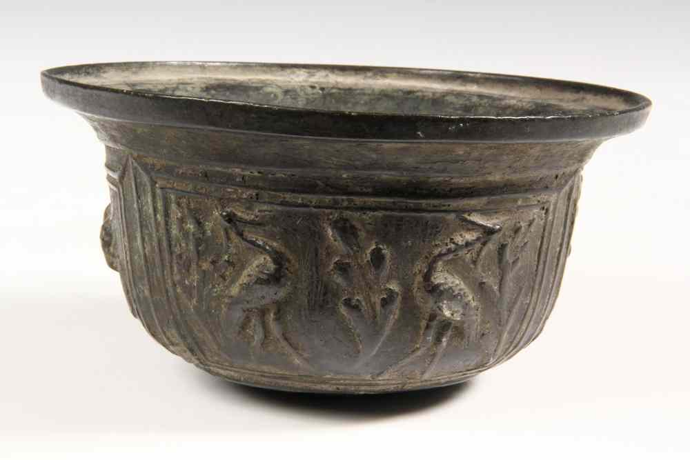 Appraisal: ANCIENT CHINESE BRONZE BOWL-SONG DYNASTY OR EARLIER- heavily cast with