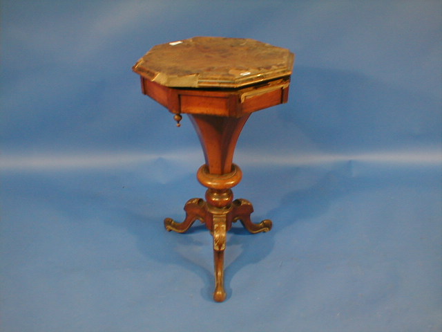 Appraisal: A Victorian walnut trumpet work table AF -