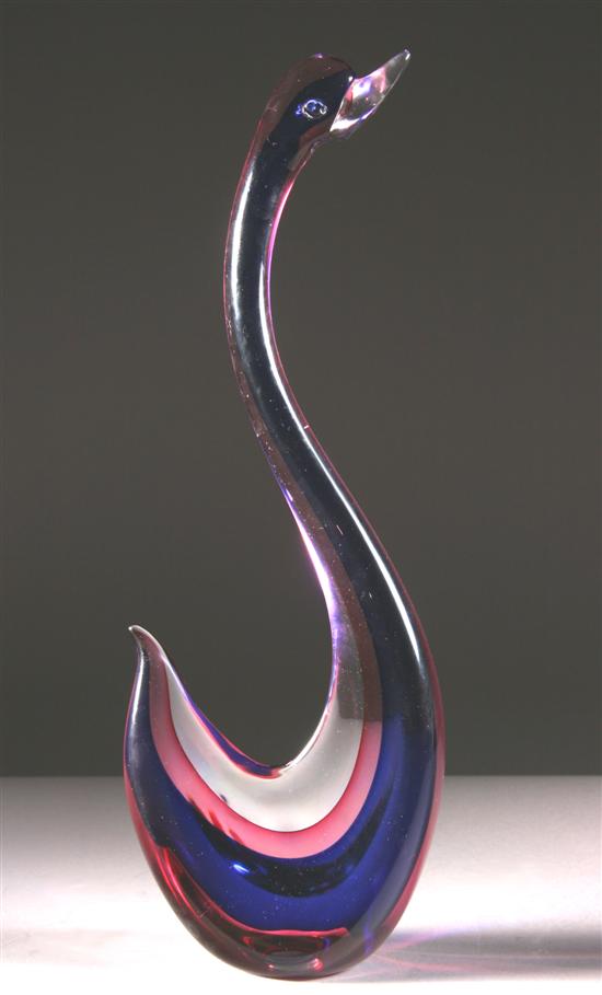 Appraisal: MURANO SOMMERSO GLASS SWAN Antonio Da Ros for Cenedese In