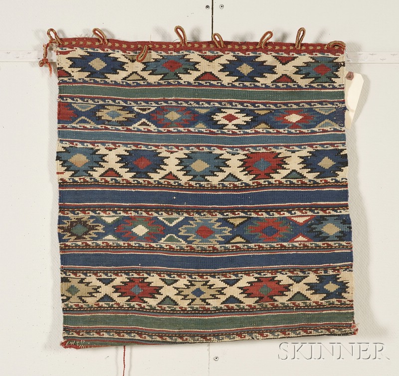 Appraisal: Shahsavan Soumak and Plain Weave Bagface Northwest Persia late th