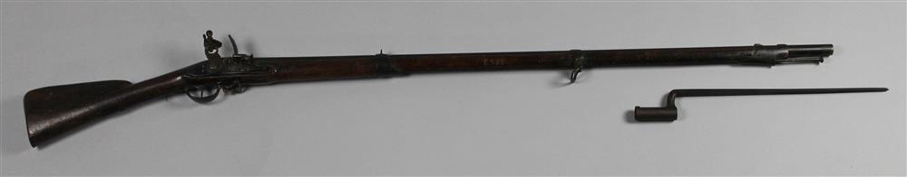 Appraisal: FRENCH CHARLEVILLE FLINTLOCK RIFLE having a shaped stock with metal