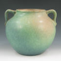 Appraisal: Roseville Earlam - broad vase with double handles and crystalline