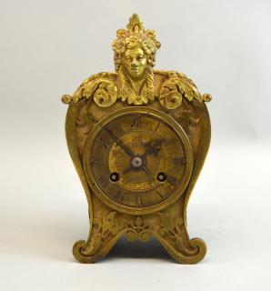 Appraisal: Brass French officer's clock with twin train movement cm