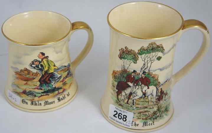 Appraisal: Crown Devon Musical Tankards The Meet and On Ilkla Moor