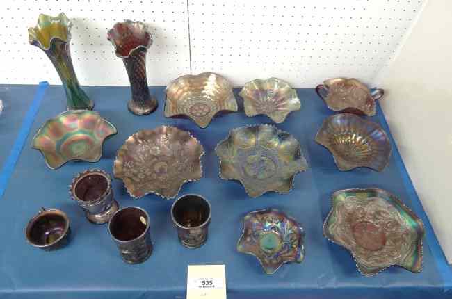 Appraisal: Lot pcs carnival glass including vases bowls glasses etc some