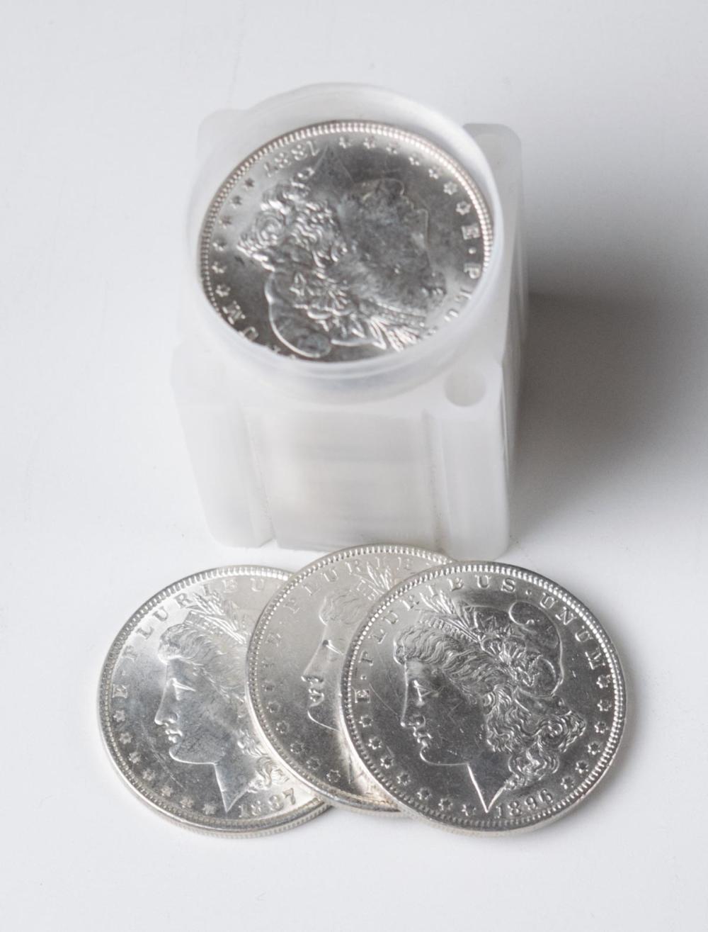 Appraisal: A ROLL OF TWENTY U S SILVER MORGAN DOLLARS -S