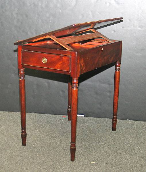 Appraisal: A Regency mahogany writing work table early th century height