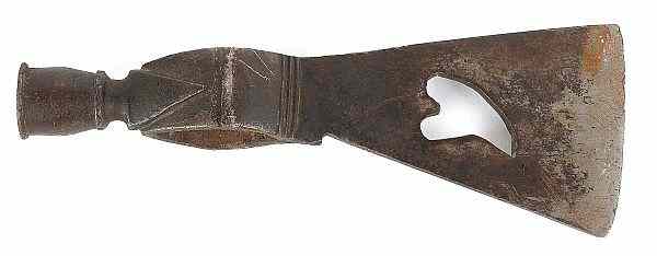 Appraisal: Native American iron trade axe th c with a heart