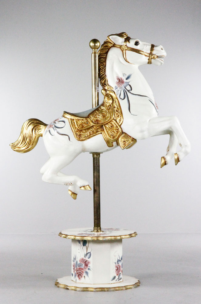 Appraisal: - Hand-Painted Carousel Horse Carousel horse hand-painted composition given to