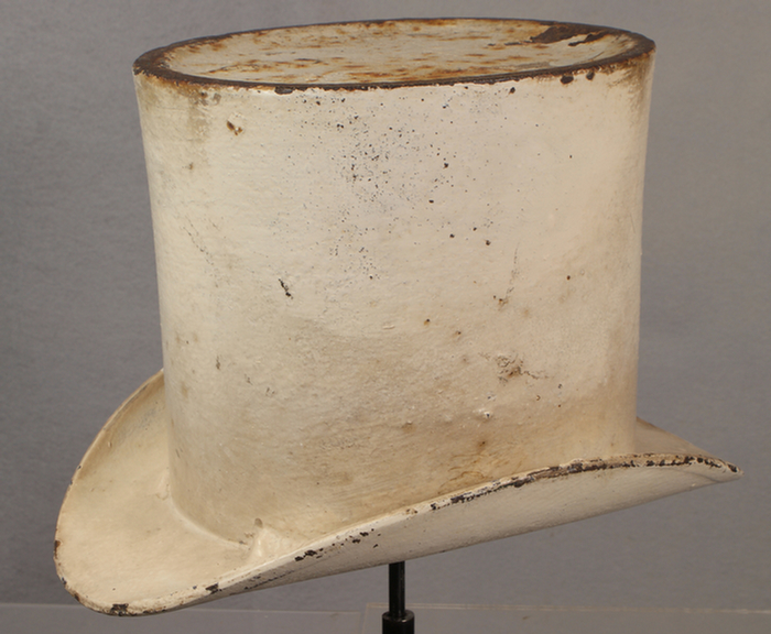 Appraisal: Cast iron top hat spittoon h long on a custom