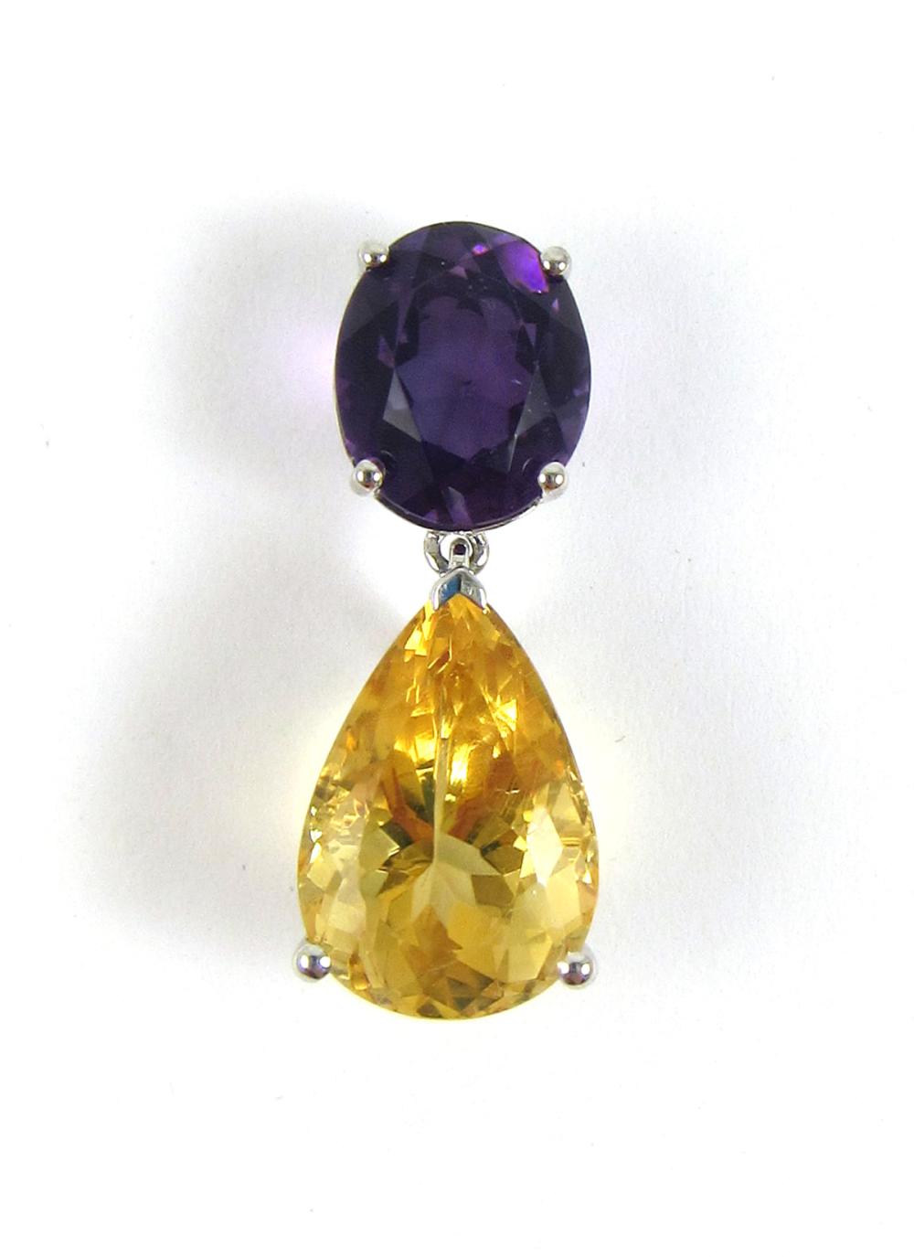 Appraisal: AMETHYST CITRINE AND FOURTEEN KARAT GOLD PENDANT The k white