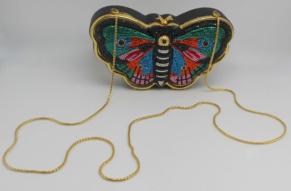 Appraisal: Judith Leiber Rhinestone Butterfly Minaudiere Judith Leiber butterfly form minaudiere