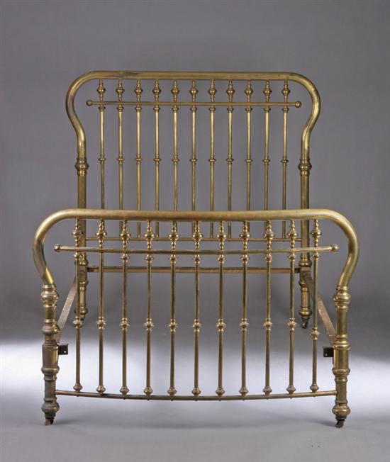 Appraisal: VICTORIAN FULL-SIZE BRASS BED Late th century Head and footboard