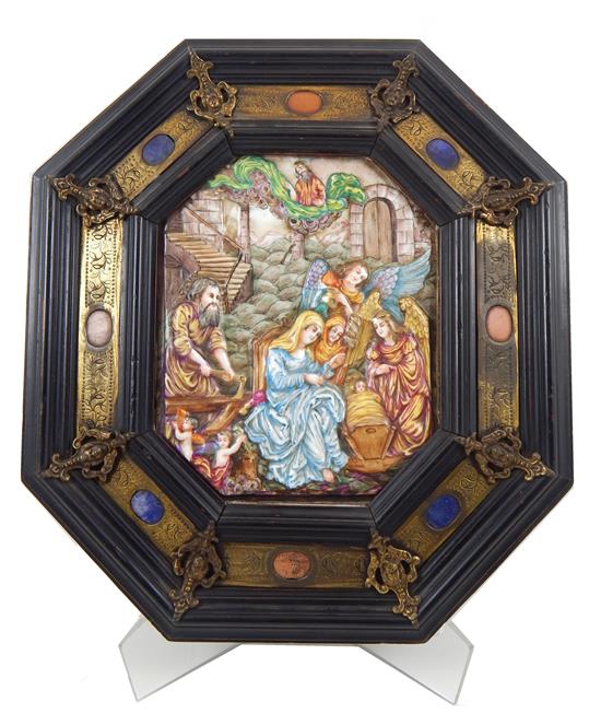 Appraisal: th C Capodimonte porcelain plaque depicting molded relief of the