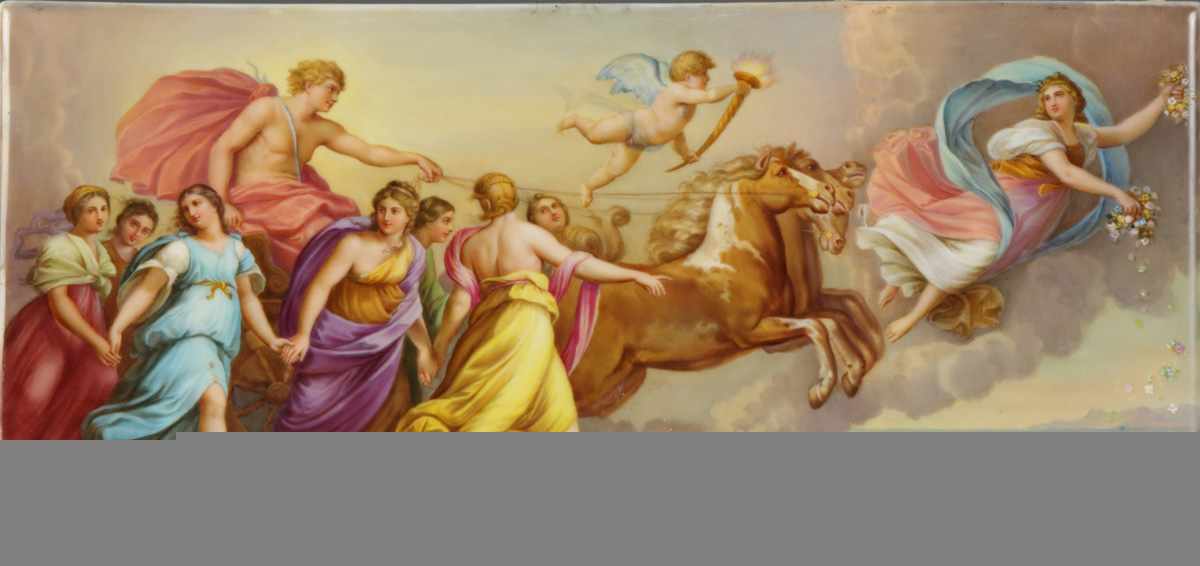 Appraisal: Sgn Feiger Porcelain Plaque Aurora Guido Reni on reverse Condition